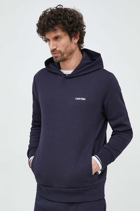 Μπλούζα Calvin Klein χρώμα: ναυτικό μπλε, με κουκούλα