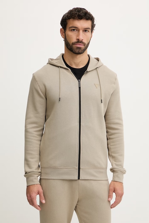 Pulover Guess ALDWIN moški, mornarsko modra barva, s kapuco, Z2YQ28 K9V31