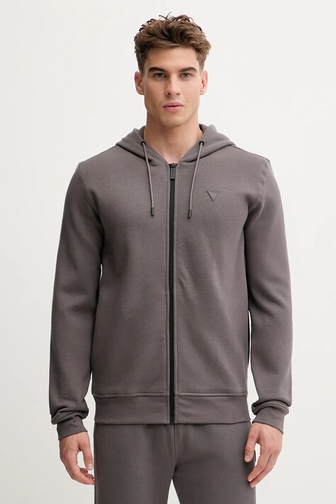 Guess bluza ALDWIN męska kolor szary z kapturem Z2YQ28 K9V31