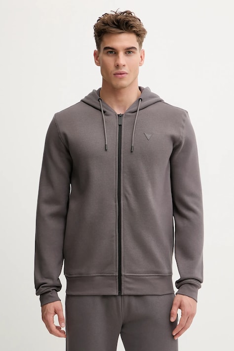 Guess bluza ALDWIN męska kolor szary z kapturem Z2YQ28 K9V31