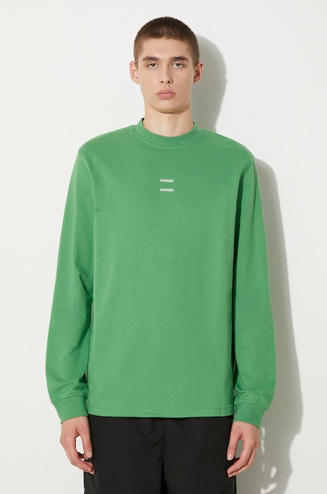 Samsoe Samsoe cotton sweatshirt men's green color