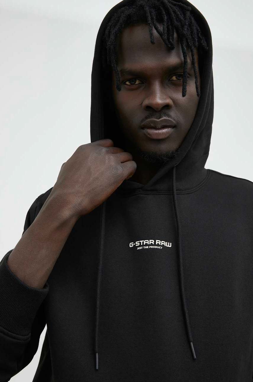 G-Star Raw bluza męska kolor czarny z kapturem