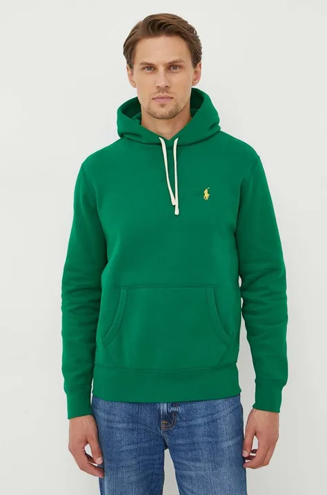 Μπλούζα Polo Ralph Lauren χρώμα: πράσινο, με κουκούλα