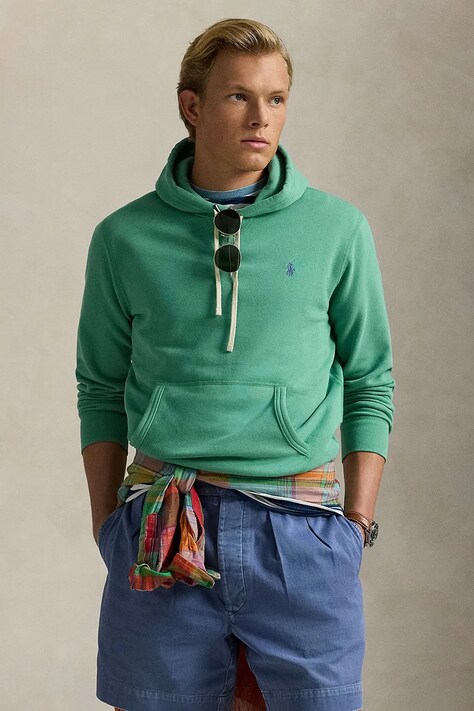 Polo Ralph Lauren sweatshirt men's green color hooded smooth 710766778