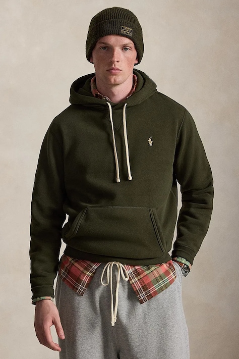 Polo Ralph Lauren bluza z kapturem męska z bawełną zielona 710766778