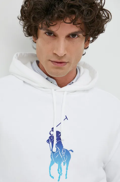 Μπλούζα Polo Ralph Lauren , χρώμα: άσπρο, με κουκούλα