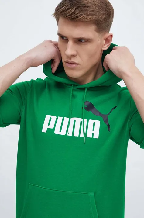 Puma bluza męska kolor zielony z kapturem 586765