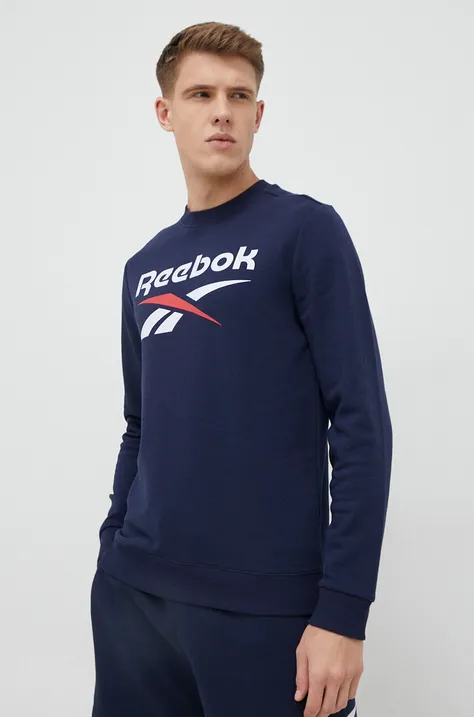 Reebok felső sötétkék, férfi, nyomott mintás