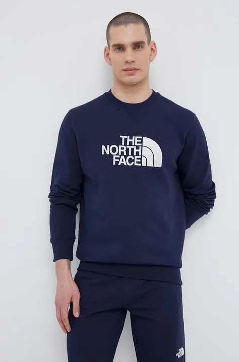 The North Face bluza bawełniana męska kolor granatowy z aplikacją