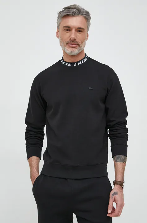 Lacoste bluza męska kolor czarny z aplikacją