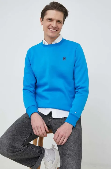 Tommy Hilfiger bluza męska kolor niebieski gładka