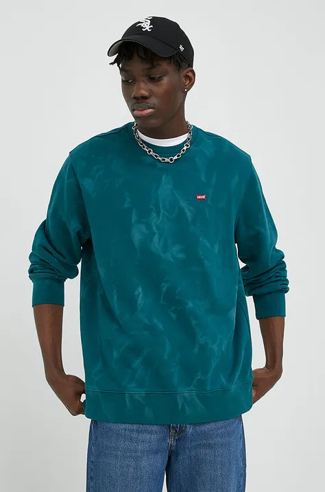 Levi's bluza bawełniana męska kolor zielony wzorzysta