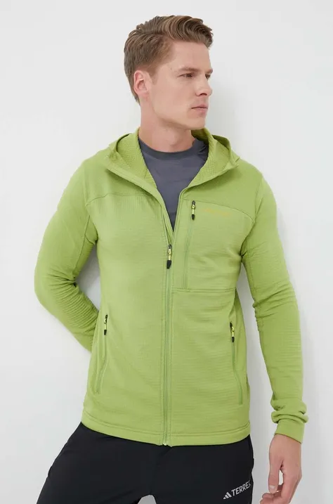 Спортивна кофта Marmot Preon колір зелений з капюшоном однотонна