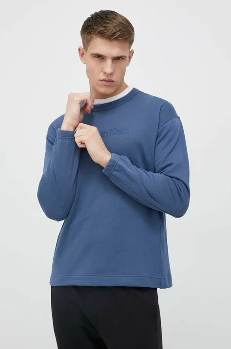 Calvin Klein Performance bluza treningowa Essentials kolor niebieski z nadrukiem