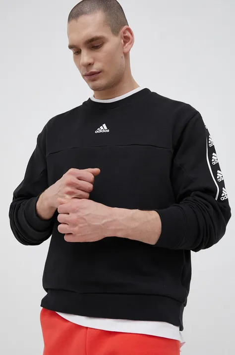 Бавовняна кофта adidas чоловіча колір чорний візерунок