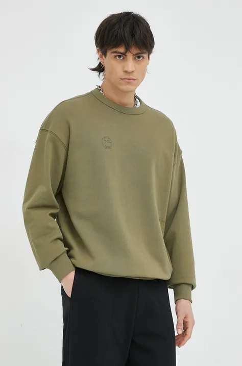 G-Star Raw bluza bawełniana męska kolor zielony z nadrukiem