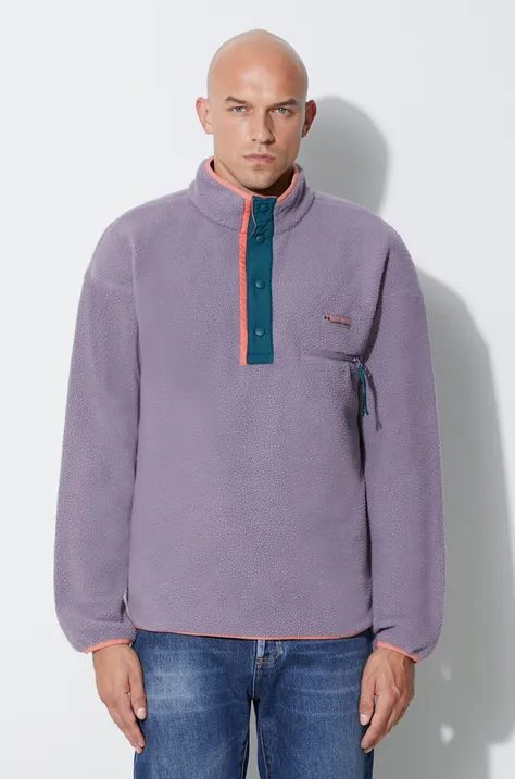 Columbia sweatshirt M Helvetia Half Snap Fle men's violet color 1889853
