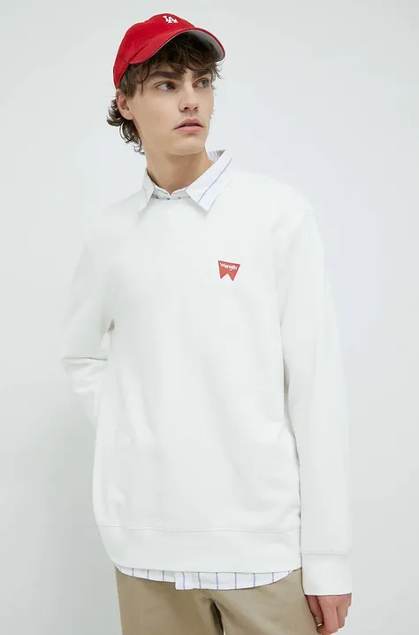 Wrangler bluza bawełniana męska kolor biały z nadrukiem