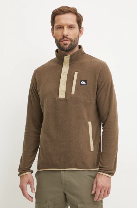 Quiksilver bluza barbati, culoarea maro, neted