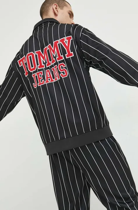 Tommy Jeans bluza męska kolor czarny wzorzysta