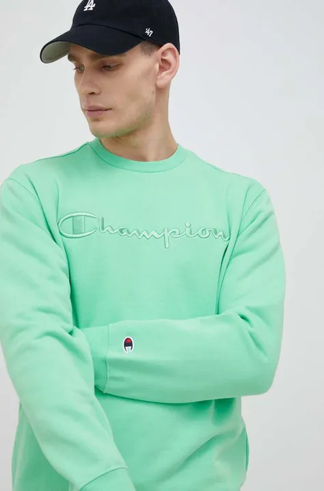 Champion bluza męska kolor zielony z aplikacją