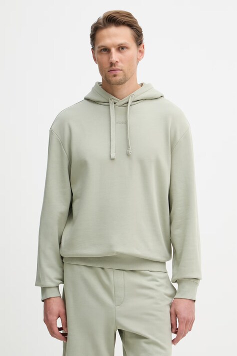 HUGO mikina s kapucňou pánska bavlnená Dapo zelená 50486478