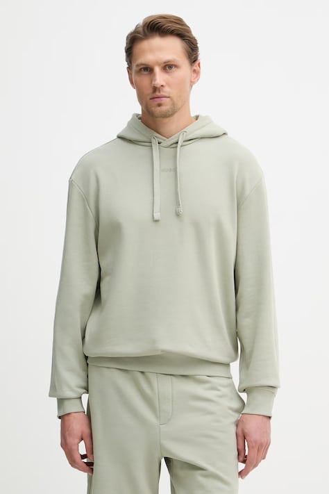 HUGO mikina s kapucňou pánska bavlnená Dapo zelená 50486478