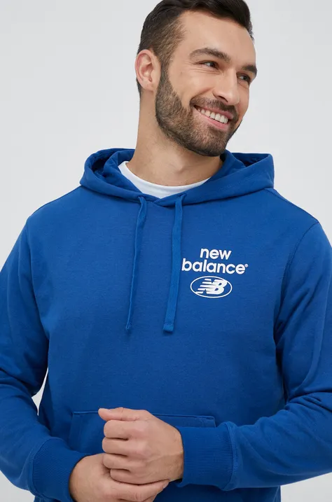 New Balance bluza barbati, cu glugă, cu imprimeu