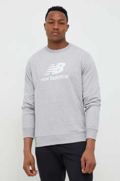 Bluza New Balance moška, siva barva