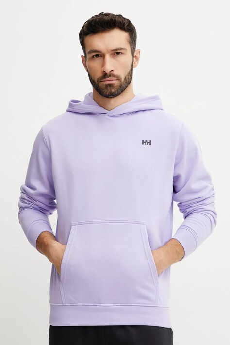 Кофта Helly Hansen чоловіча колір рожевий з капюшоном з аплікацією