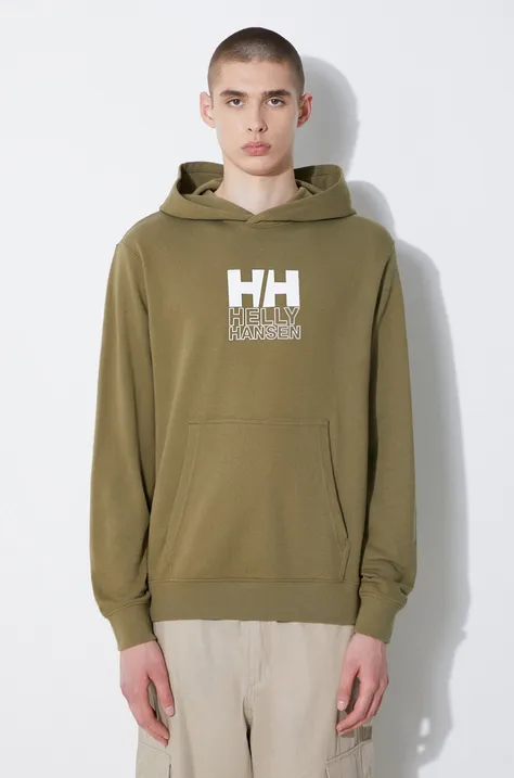 Helly Hansen sweatshirt men's green color