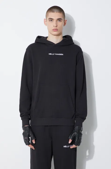 Helly Hansen sweatshirt men's black color
