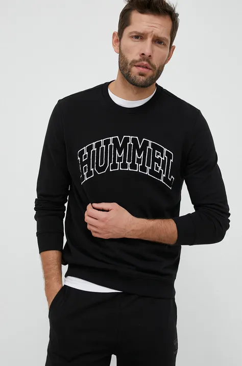 Хлопковая кофта Hummel мужская цвет чёрный с аппликацией
