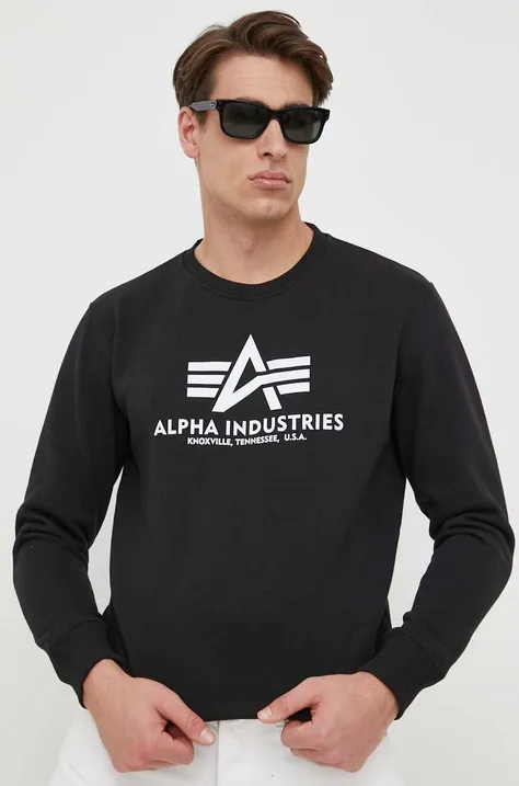 Μπλούζα Alpha Industries χρώμα: μαύρο