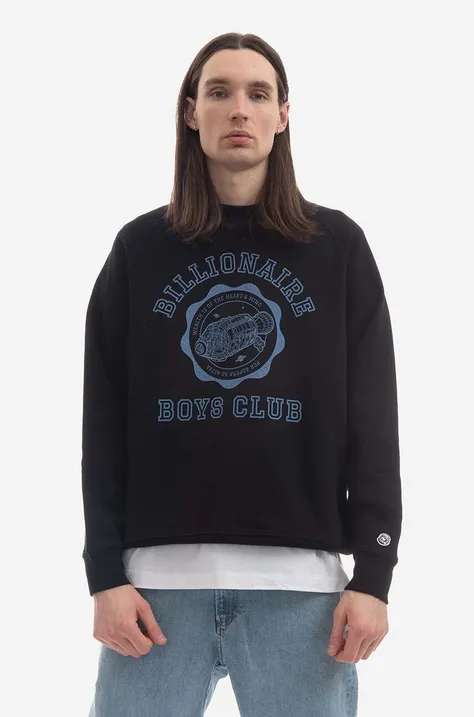 Хлопковая кофта Billionaire Boys Club мужская цвет чёрный с принтом B22423-BLACK