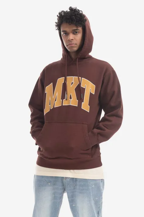 Market cotton sweatshirt Mkt Arc Hoodie men's brown color