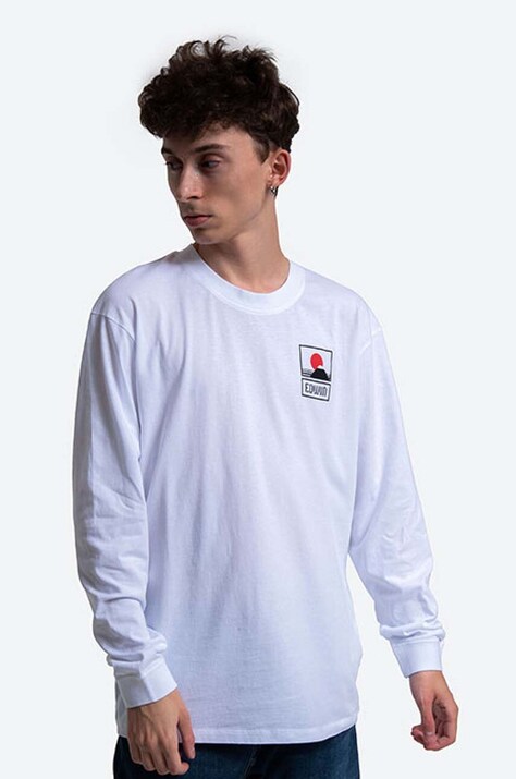 Edwin cotton sweatshirt Sunset On Mt Fuji men's white color