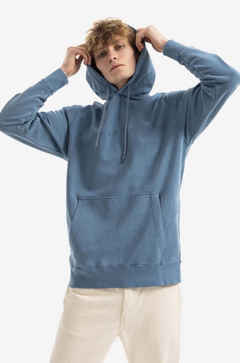 Edwin cotton sweatshirt Natural men's turquoise color