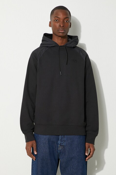 adidas Originals bluza bawełniana Trefoil Essentials Hoodie męska kolor czarny z kapturem gładka HR8673-CZARNY