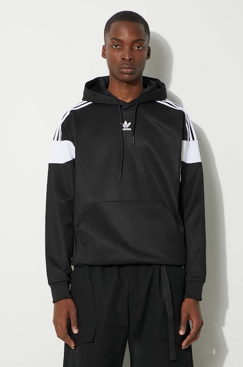 Кофта adidas Originals Adicolor Classics Cut Line Hoodie чоловіча колір чорний з капюшоном візерунок HS2065-black