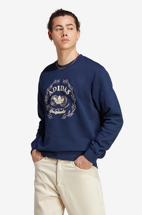 adidas Originals cotton sweatshirt men's navy blue color