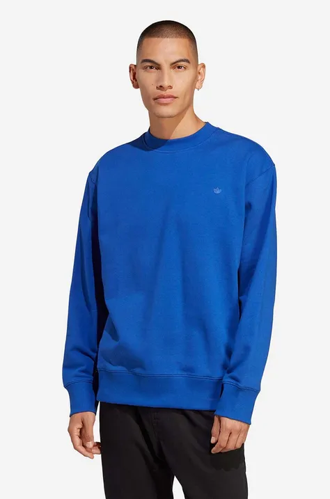 Хлопковая кофта adidas Originals Adicolor Contempo Crew Sweatshirt мужская  однотонная IC8080-blue
