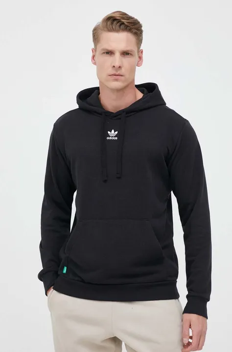 Μπλούζα adidas Originals χρώμα: μαύρο, με κουκούλα