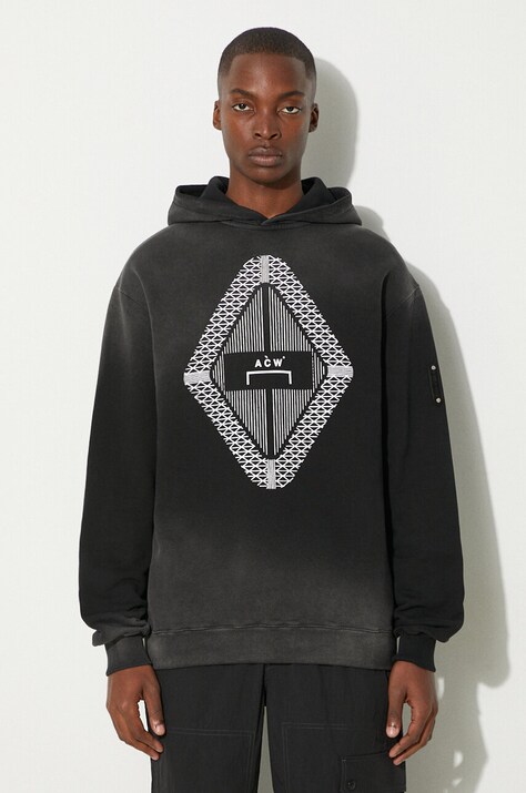 A-COLD-WALL* bluza bawełniana Gradient Hoodie męska kolor czarny z kapturem wzorzysta ACWMW126-BLACK