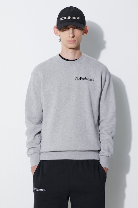 Aries cotton sweatshirt men's gray color
