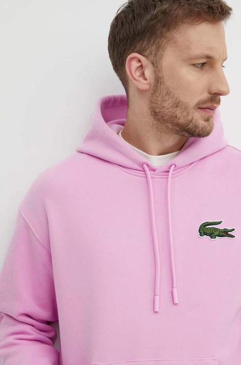 Lacoste bluza bawełniana męska kolor różowy melanżowa