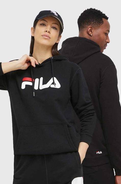 Fila bluza Barumini kolor czarny z kapturem z nadrukiem FAU0068