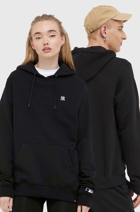 Кофта 47 brand MLB New York Yankees цвет чёрный с капюшоном с аппликацией