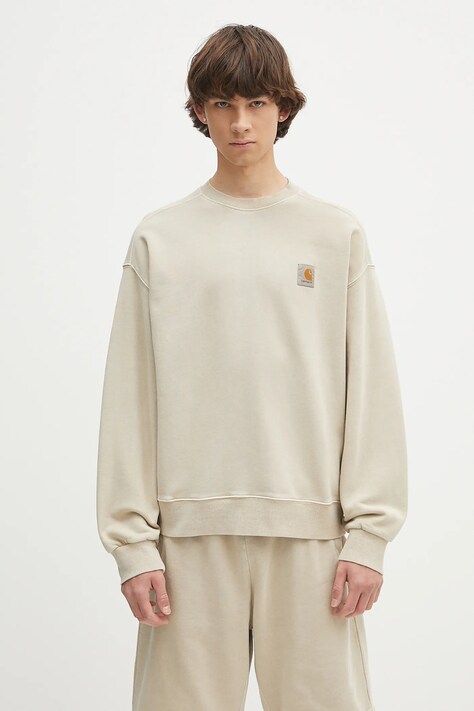Carhartt WIP bluza bawełniana Nelson Sweat męska kolor beżowy gładka I029957.2LPGD