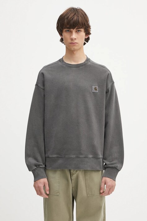 Carhartt WIP cotton sweatshirt Nelson Sweat gray color smooth I029957.87GD